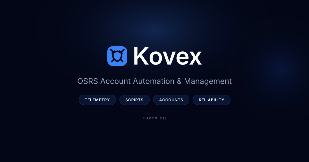 Kovex - OSRS Account Automation & Management